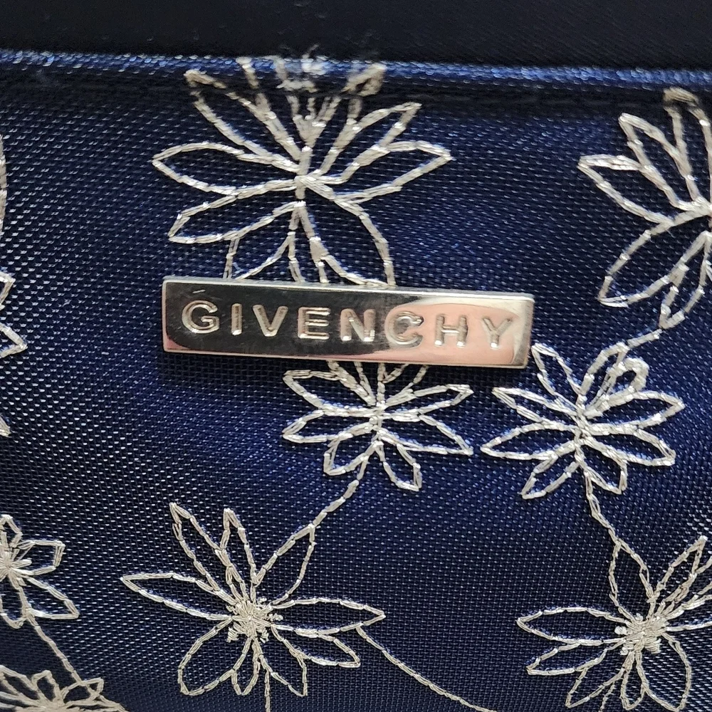 GIVENCHY Ladies Pouch Nylon Embroidered Floral Makeup Bag